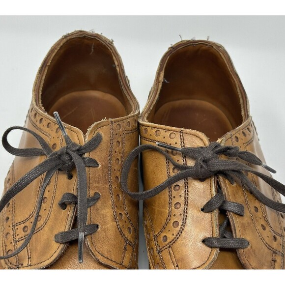 Allen Edmonds Rogue Brown Leather Cap Toe Brogue Oxford Dress Shoes Mens 9.5 D - Picture 5 of 12